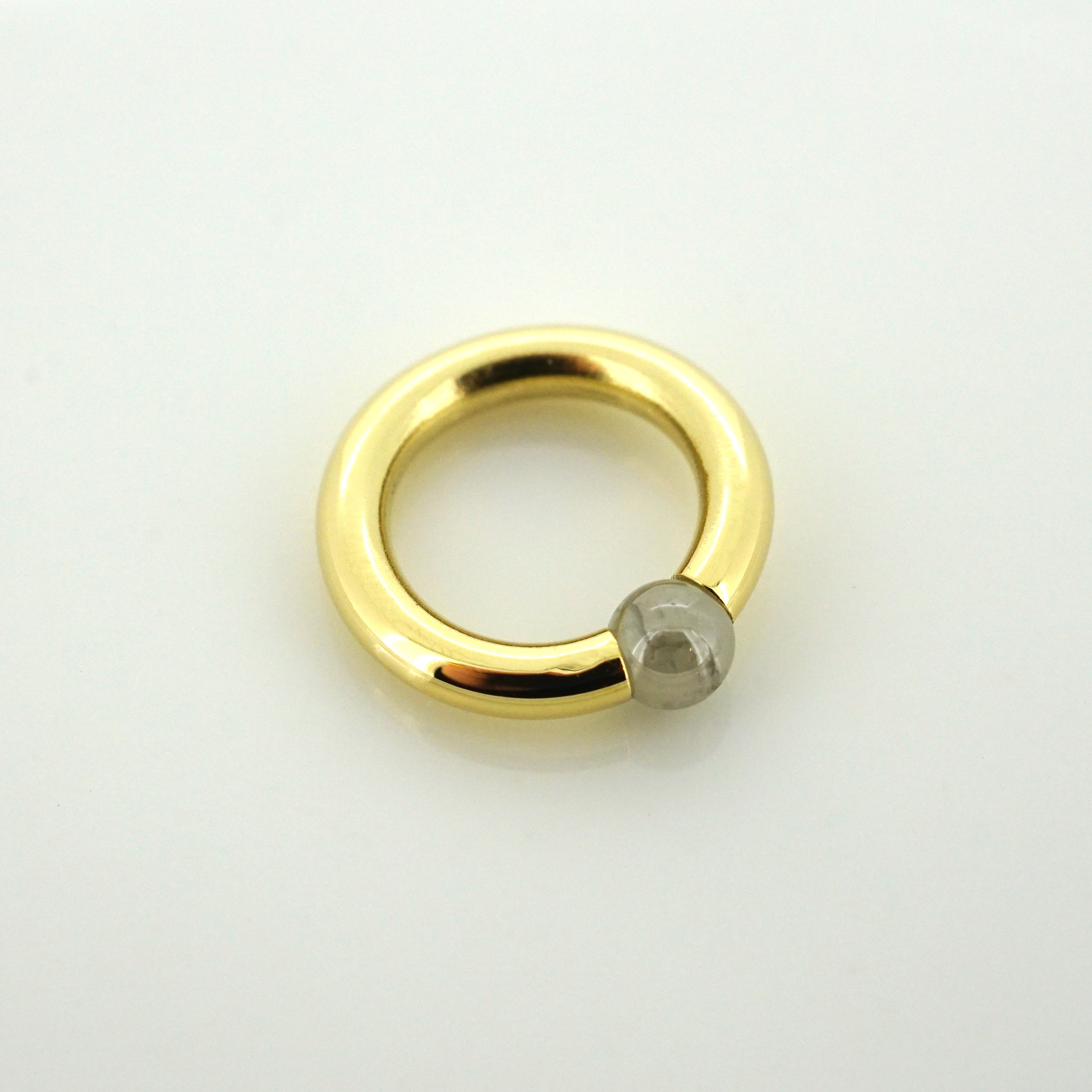 Diamond Pearl Captive Bead Ring - 18k Yellow Gold