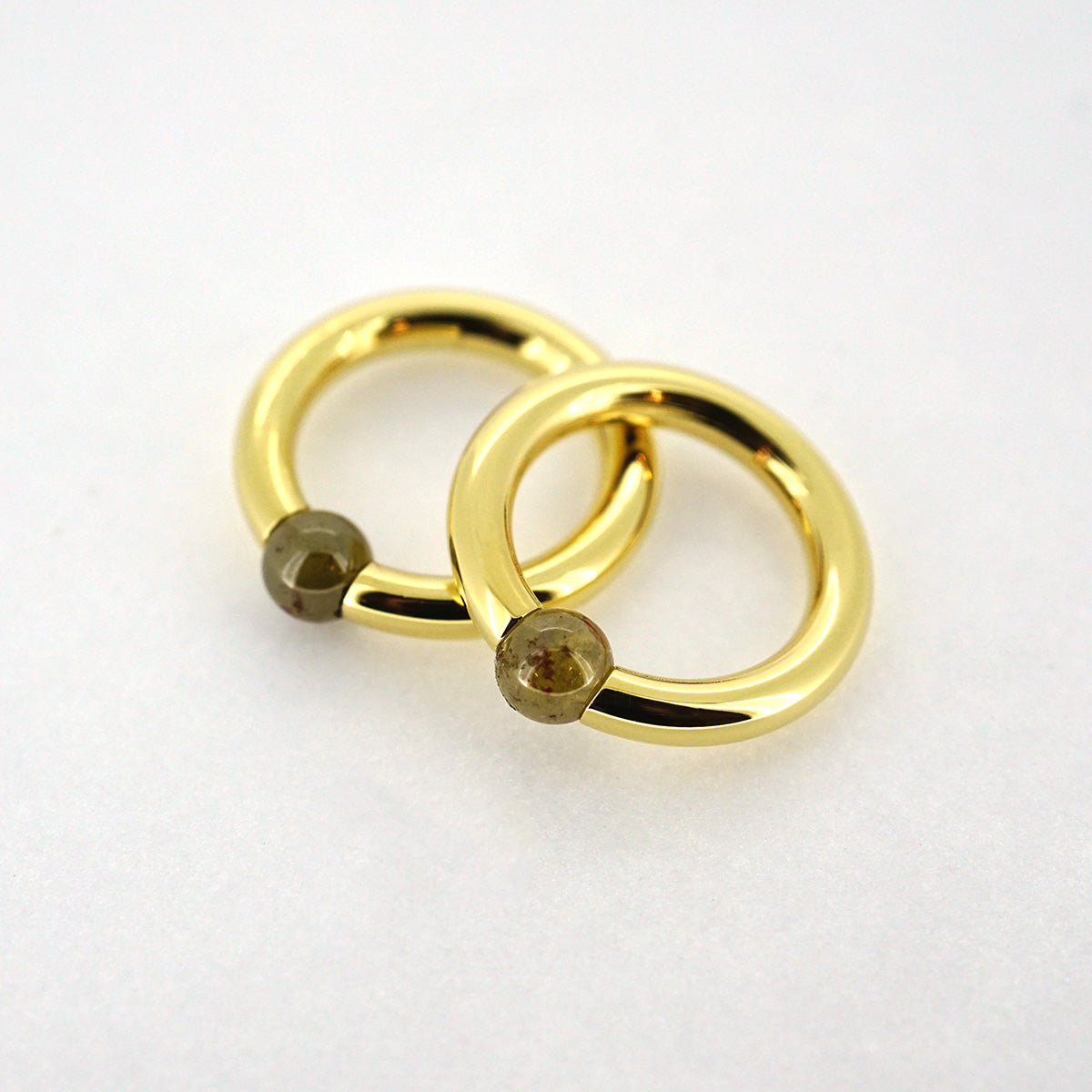 Diamond Pearl Captive Bead Ring - 18k Yellow Gold