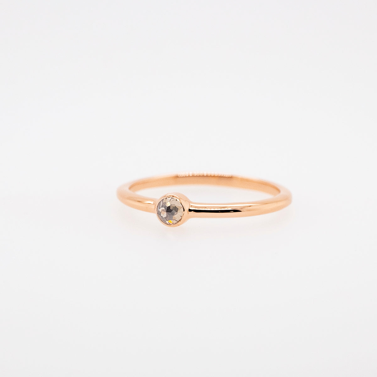 Rose Cut Grey Diamond Stackable Ring #4
